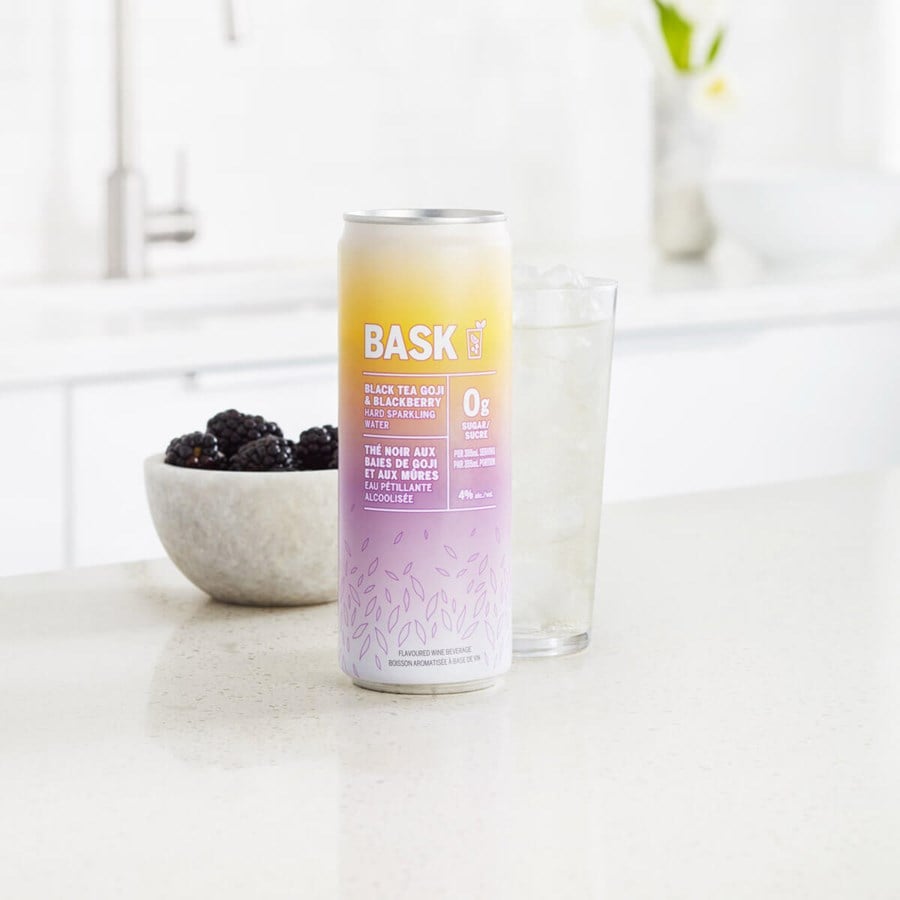 BASK Refreshment Black Tea, Goji, & Blackberry Hard Sparkling Water