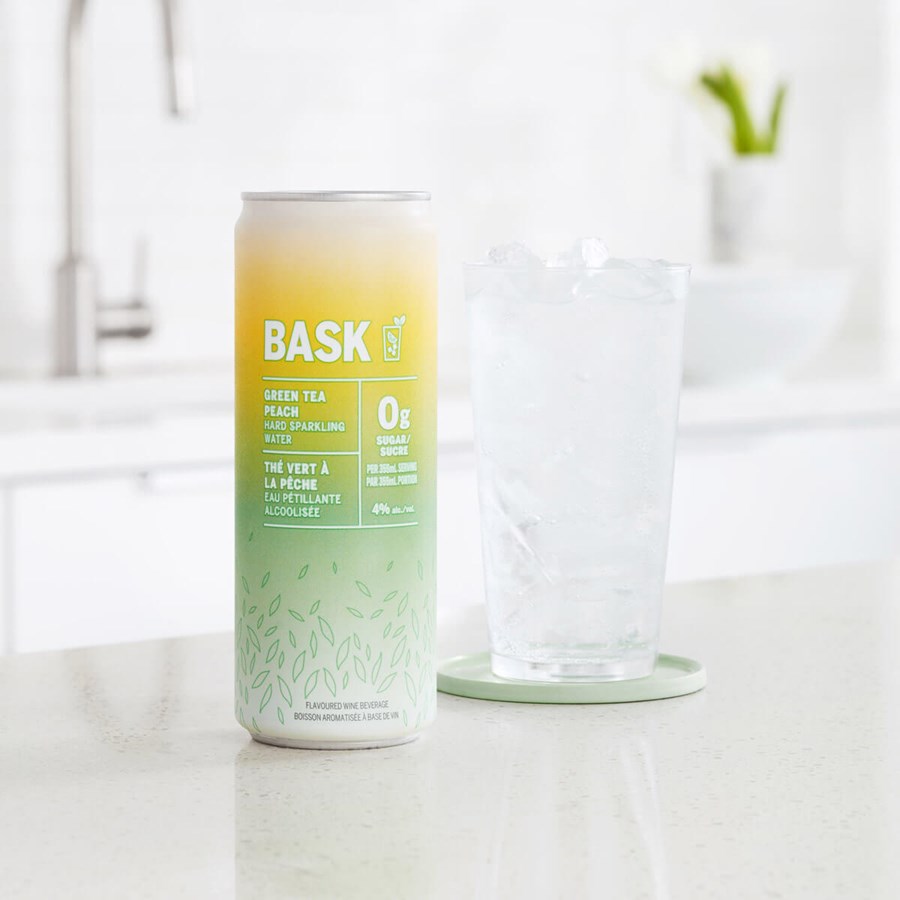 BASK Green Tea Peach Hard Sparkling Water