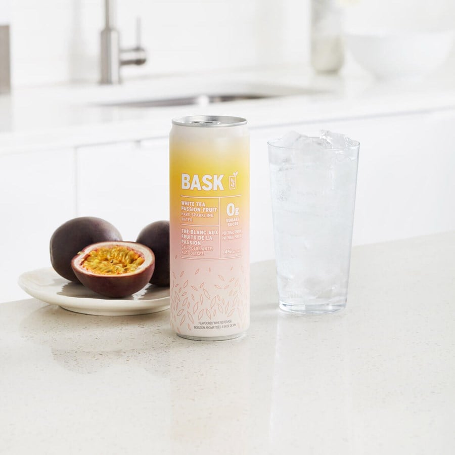 BASK Refreshment White Tea Passion Fruit Hard Sparkling Water