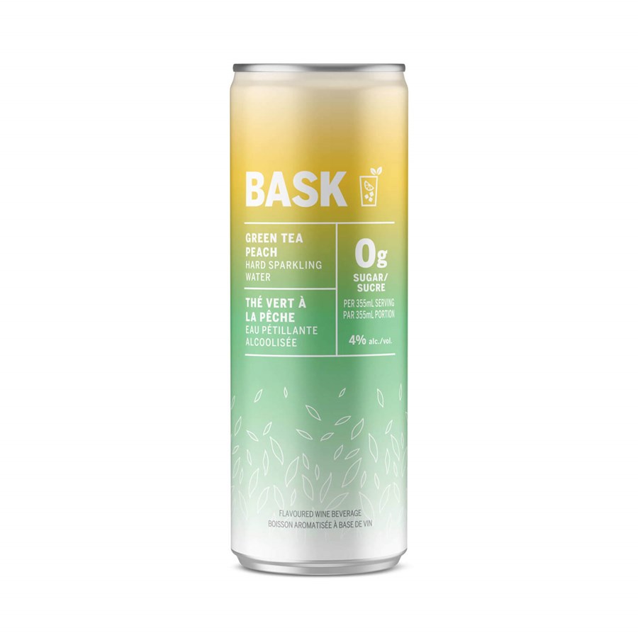 BASK Green Tea Peach Hard Sparkling Water